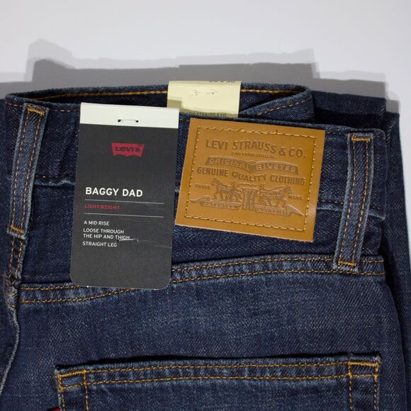 NWT $108 Levi's Premium Baggy Dad Wide Leg Jeans Cotton Linen Women Size 26x30 - Picture 8 of 16
